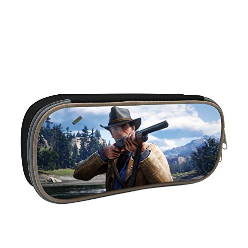 Pen Bag Red-Emption 2 Gun Pencil Case Office Students Stationery Storage Space Portable Box