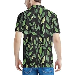 HUGS IDEA Green Leaves Print Button Down T-Shirt