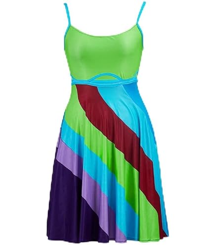 Women's 13 Going On 30 Costume Jenna Rink Mini Slip Dress Vintage Strap Dress (XS) Green : Clothing, Shoes & Jewelry