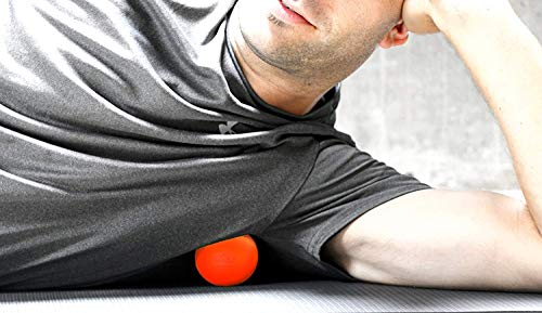 Lacrosse Massage Balls :: Hot or Cold Therapy Roller Set for Deep Tissue, Trigger Point & Myofascial Tensions Release :: New Ball Design for Back, Foot, Plantar Fasciitis, Yoga :: eBooks Included
