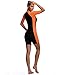 One Piece Swimsuit for Woman Belloo Short-sleeve Surfing Suit Sun Protection, Orange, X-Large
