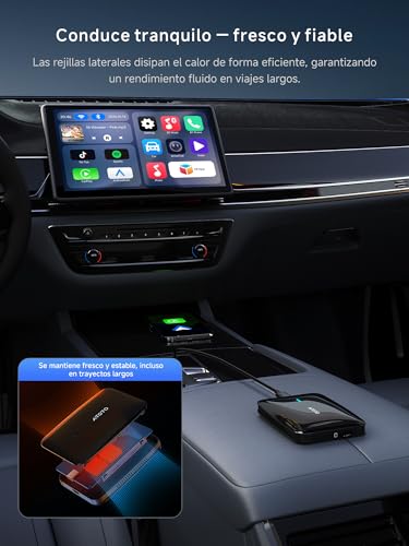 Magic AI Box Android Auto CarPlay,Wireless CarPlay Adapter with Dual WiFi, Bluetooth Lock, OBD, Drivechat Ai Voice Compatible with Youtube/Netflix 4+32(CB4B)