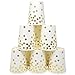 Gift Boutique 50 Gold Dot Disposable Cups 9 oz Paper Drinking Cup for Party Wedding Elegant Fancy Decorations Holiday Anniversary Birthday Supplies Bachelorette Baby Shower
