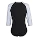 Littleforbig Adult Baby Diaper Lover ABDL Snap Crotch Romper Onesie - Baseball Reglan Sleeves, Black, Medium