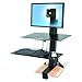 Ergotron – WorkFit-S HD Single Monitor Standing Desk Converter, Sit-Stand Workstation for Tabletops – 16 to 28 lbs, Black