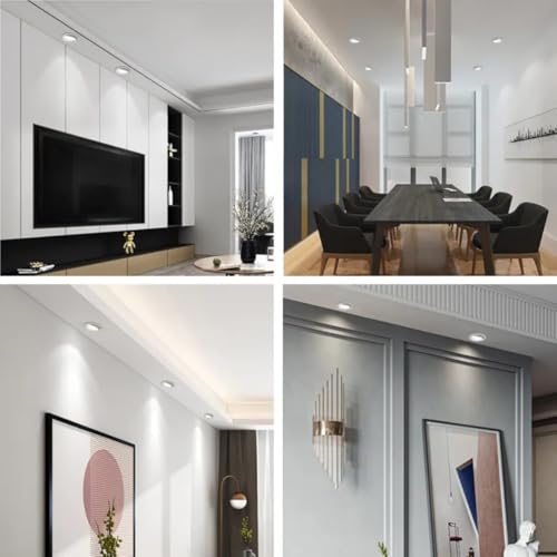 4 Pack LED Downlights - 3 Color Changing to Daylight | Natural White | Warm White - 5W Recessed Ceiling Spot Light - Round Adjustable Tilt Twist - Slim 75mm, Uses for Home, Office, Hotels, Decor