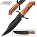 Timber Wolf ClaimStaker Bowie Knife and Sheath - 3Cr13 Stainless Steel Black Blade, Full-Tang, Wooden Handle - Length 12 1/2
