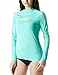 TSLA Women's UPF 50+ Rash Guard Long Sleeve, UV/Sun Protection Swim Shirts, Water Beach Surf Swim Top, Coastal Tide Print Magic Mint, Small