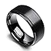 King Will 10mm Black Tungsten Carbide Ring Men Wedding Band Matte Finish Step Edge Comfort Fit