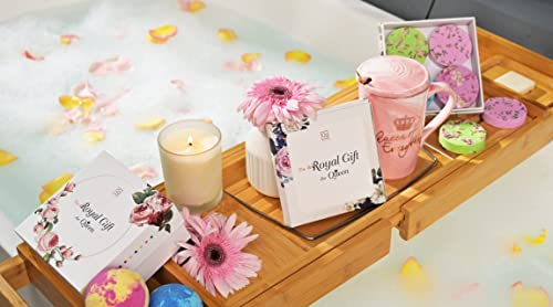 Birthday Gifts for Women, Gift Basket for Women, Handmade Organic Bath Bombs, Royal Birthday Gifts Box, 9 Luxurious Gifts Set with Cards , Surprise Gift Idea for Girl, Sister, Mom and Wife