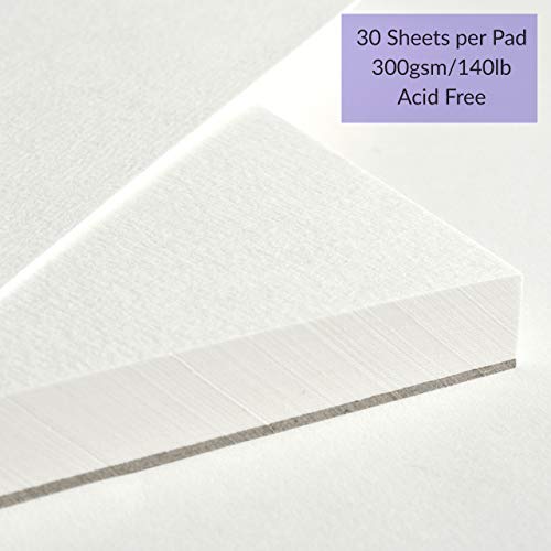 Artistik Premium Watercolor Pad - (Pack of 3) 5.5" x 8.5", (140lb/300gsm) 90 Total Sheets - 30 Sheets per Sketch Pad, Spiral Bound Sketchbook with Acid-Free Cold Pressed Paper for Wet and Dry Media - Thumbnail 5