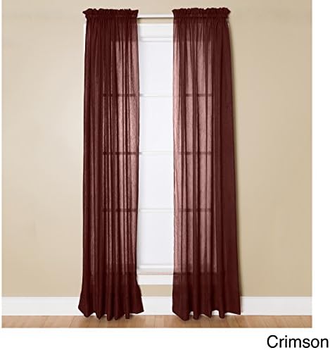 Miller Curtains Preston 63-inch Rod Pocket Sheer Curtain Panel - 52 x 63 Crimson