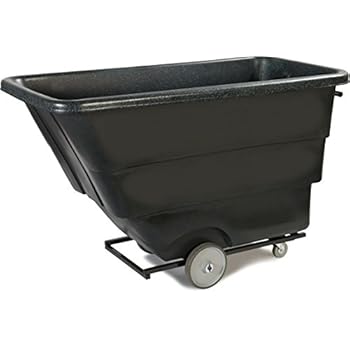 Carlisle TTH10003 Heavy Duty 1 yd. Utility Tilt Truck, 1200 lb. Capacity, Black