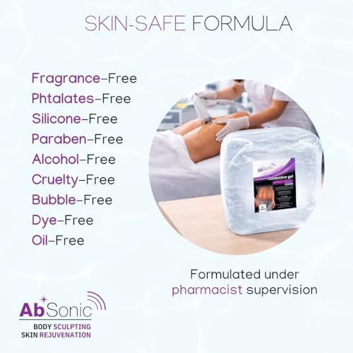 Absonic Clear Conductive Gel for Ultrasound, Cavitation Machine, Laser Hair Removal & RF Devices – Body Sculpting Gel 5 Liter (1.3 Gallon) Bulk Refill – Paraben-Free, Hypoallergenic