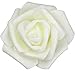 Lightingsky 3 x 1.6 x 3 inches 100pcs DIY Real Touch 3D Artificial Foam Rose Head Without Stem for Wedding Party Home Decoration (100pcs, Milky)