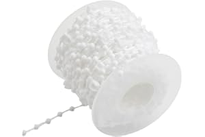 Beaded 89mm Plastic White Long Blind Replacement Parts Cord Vertical Lasting Smooth Chain Link 10m Connector for Blinds Shade