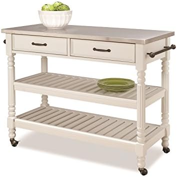 House Types Savanna Kitchen Cart, White End