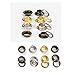 Grommet Kit 1/4 Inch Grommets Metal Eyelets 400 Sets with 3 Pieces Install Tool Good for Cloth Shose Garments Leather DIY Creft (6mm 4 Colors)