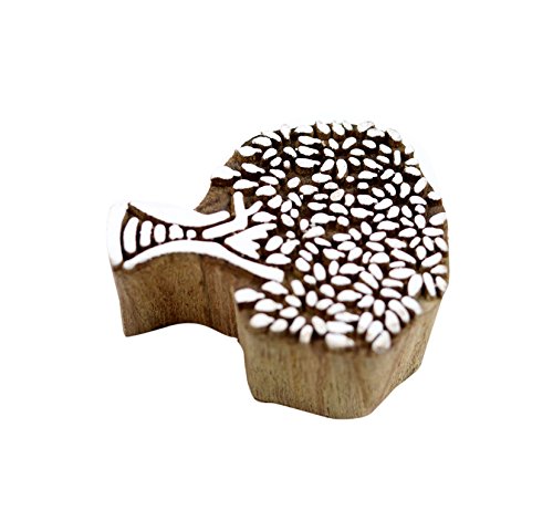 Hashcart Baren for Block Printing Stamps/Wooden Stamping Block/Handcarved Designer Craft Printing Pattern for Saree Border,Henna/Textile Printing,Scrapbooking,Pottery Crafts & Wall Painting,Set of 10