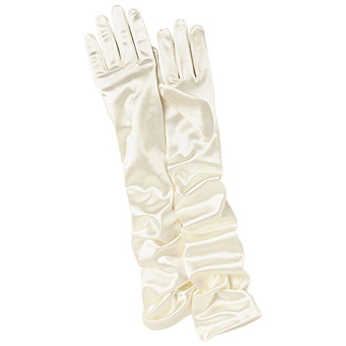 Satin Opera Length Gloves Style RAVEN, Ivory