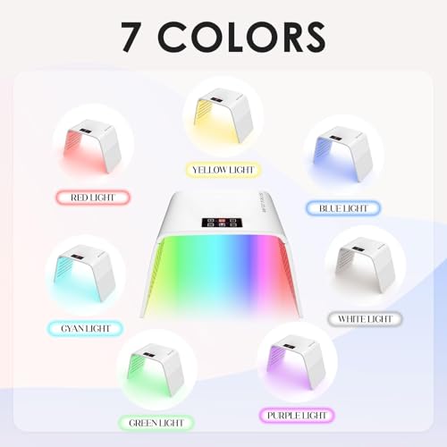 LBOYLOVE® Red Light Therapy for Face, Red Light Therapys Mask,Face LED Mask, 7 Colors LED Fa-ce Tool Light Therapys, SPA Equipment for Skincare at Home & Salon Use
