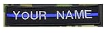 CUSTOM NAME TEXT THIN BLUE LINE POLICE EMBROIDERED Morale Patch Hook Backing 4X1
