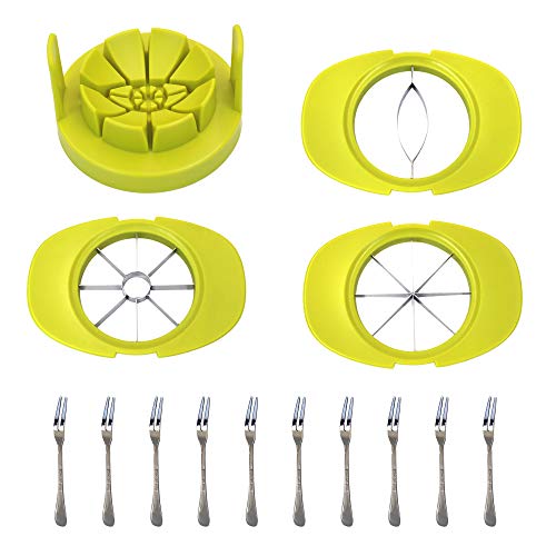 M-Aimee Apple Corer Slicer Cutter/Tomato Mango Slicer/4 In 1 Stainles Steel Multifunction Kitchen Gadget Fruit Cutter,With Free 10 Fruit Forks