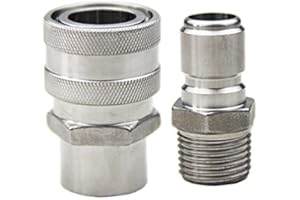 UP100 304 Stainless Steel 1/2 Quick Disconnect Set Home Brew Fitting Connector Homebrewing (1/2 FPT Female, 1/2 NPT Outer Thr