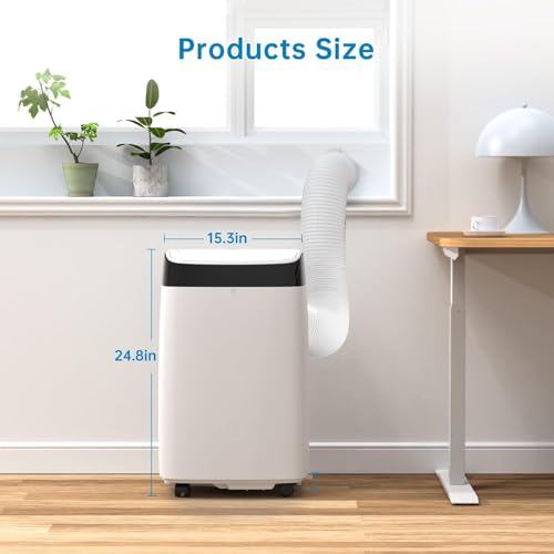 14,000 BTU 3-in-1 Portable Air Conditioner – Cools 750 sq. ft, Whisper-Quiet, No Professional Installation Needed