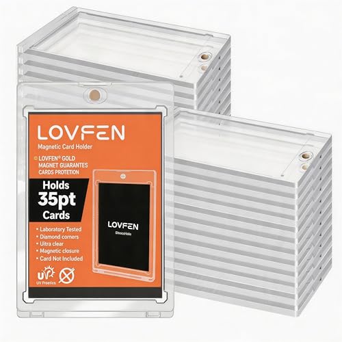 5ct Magnetic Card Holder, 35pt Mag Cards Case Card Holder, U-V Protectors Hard Plastic for Trading Cards, Sports, Game, Football, Baseball