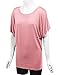 LL WT742 Womens Boat Neck Short Sleeve Dolman Drape Top XXXXL PINK