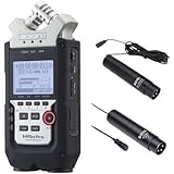 Zoom H4n PRO 4-Channel Handy Recorder Interview Microphone Kit with Omnidirectional and Cardioid XLR Lavalier Microphones