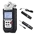 Zoom H4n PRO 4-Channel Handy Recorder Interview Microphone Kit with Omnidirectional and Cardioid XLR Lavalier Microphones