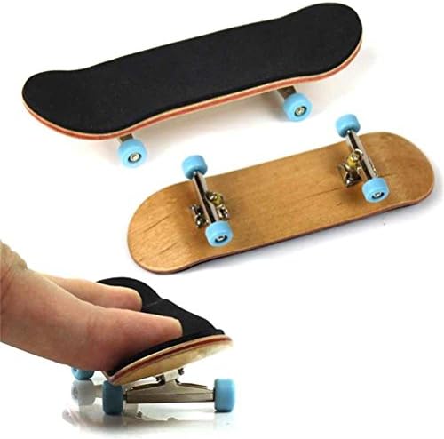 LIUMANG Novelty Desktop Wooden Fingerboard Professional Wood Mini Fingerboards Assembly Skateboard Scooter Fans Toy Gift (Light Blue)