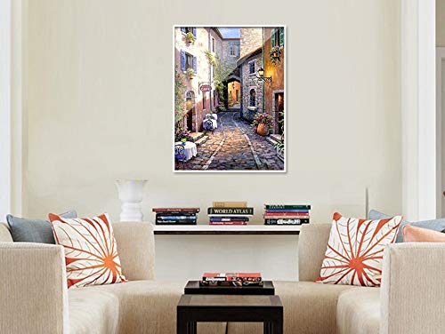 DIY 5D Diamond Painting Kits for Adults Full Drill, Paintings Pictures Arts Craft for Home Wall Decor,5D Painting Diamonds Kit Street(11.8 x 15.8 in) (Street)