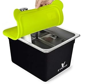 Image of EVERIE Sous Vide Container 12 Quart with Collapsible Silicone Lid and Container Sleeve for Breville Joule Sous Vide Cooker