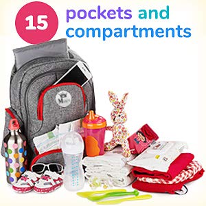 Baby Diaper Bag Backpack with YKK Zippers for Girls and Boys, Large Waterproof Diaper Backpack Organizer with Stroller Straps,Baby Wipes Pocket and Infant Changing Pad, Perfect for Baby Showers