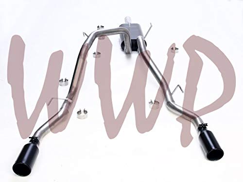 Performance Stainless Steel Dual Cat Back System With Muffler & 4" Black Exhaust Tips For 2009-2017 Dodge Ram 1500 2WD/4WD 5.7L Hemi - Equipped With Factory Dual Tailpipe
