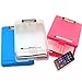 3 Pieces Plastic Storage Clipboard, 9.5 Inches by 13.5 Inches, Blue, Clear and Fuchsia,