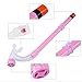 Kids/Children Snorkel Set, Swimming Goggles Semi-Dry Snorkel Equipment for Boys and Girls Junior Snorkeling Gear Age 5 Plus (Pink)