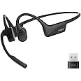 OpenComm2 UC 2025 Upgrade - Open-Ear Wireless Computer Headset with Boom Mic, Bone Conduction Bluetooth Stereo Headphones, USB-A Dongle Compatible with PC and Mac, Zoom Certified - C120UC