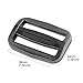 DYZD Multi-Size Straps Webbing Slide Triglides Slide Plastic Slide Buckle for Backpack Bag (38 mm,Black)