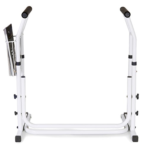 Vaunn Medical Bathroom Adjustable Height Toilet Rail Grab Bar and