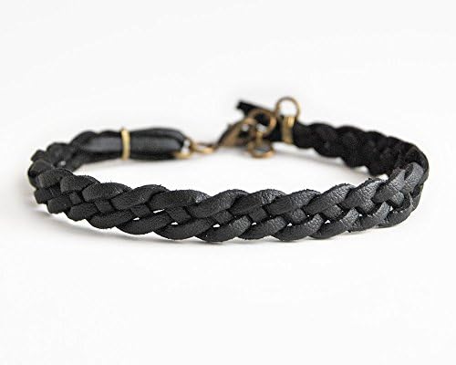 Men bracelet artificial leather braided bracelet for him