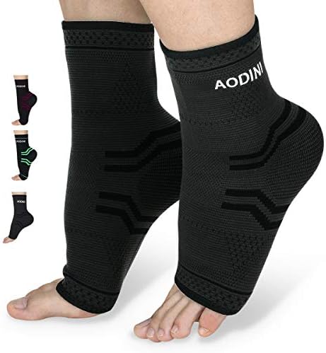 Plantar Fasciitis Socks, AODINI High Arch Support Foot Compression Sleeves for Men & Women, Ankle Support Socks for Foot and Heel Pain Relief, Reduce Foot Swelling and Arch Pain (Black, Large)