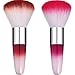 eBoot 2 Pieces Soft Nail Art Dust Remover Powder Brush Cleaner for Acrylic and Makeup Powder Blush Brushes (Red, Rose red)