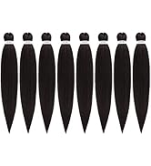 Pre-Stretched Braiding Hair Extensions 24 inch - 8 Packs Synthetic Crochet Braids, Natural Braid ...