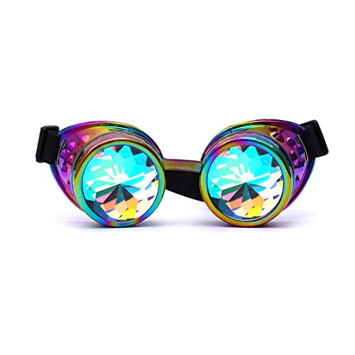 FIRSTLIKE Rainbow Kaleidoscope Goggles Victoria Clothing Steam Punk Accessories Laser