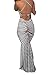 Famulily Women's Sexy Bodycon Backless Striped Long Maxi Dress in Zebra Stripes XL Multicoloured