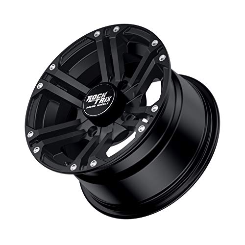 RockTrix RT101 4pc 12" ATV Wheels 4x110 Rims | 12x7 | 5+2 Offset | includes 10x1.25 Spline Lug nuts | IRS Vehicles Honda Kawasaki Yamaha Rincon Rancher Brute Force King Quad Kodiak Grizzly Rhino 4/110 - Thumbnail 4